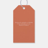 秋の結婚式ホワイトフロントドパーソナライズされたア ギフトタグ (裏面)