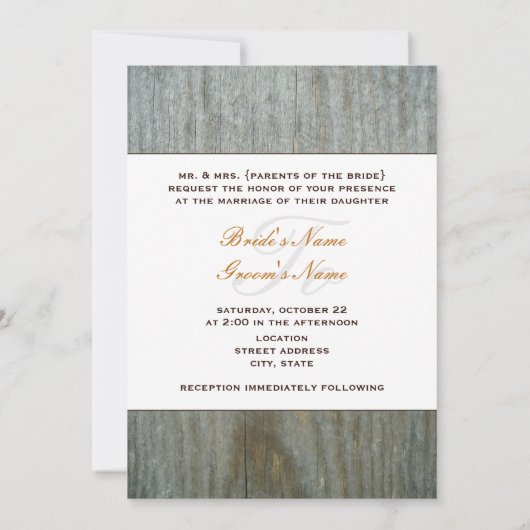 秋の結婚式メイソンジャーフラワーズ&バーンウッド 招待状 (裏面)