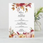 秋の結婚式メニューカードフローラ メニュー (スタンド正面)