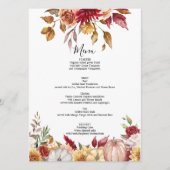 秋の結婚式メニューカードフローラ メニュー (正面)