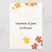 秋の結婚式メニュー メニュー (裏面)