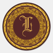 秋の結婚式モノグラム秋封筒用シールシール ラウンドシール (正面)