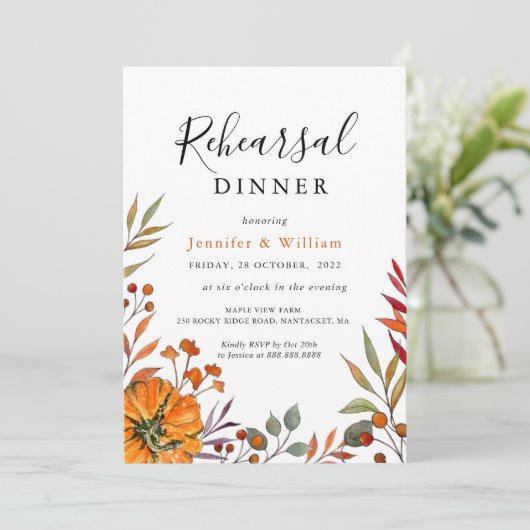 秋の結婚式リハーサルディナー招待状 案内状 (スタンド正面)