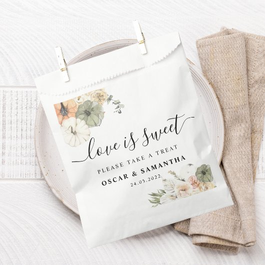 秋の結婚式優先バッグ | 水彩カボチャ フェイバーバッグ