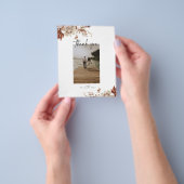 秋の結婚式写真ありがとうポストカード チラシ (手)