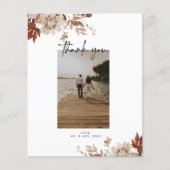 秋の結婚式写真ありがとうポストカード チラシ (正面)