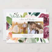 秋の結婚式写真サンキューカード 招待状 (正面)