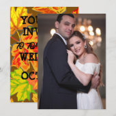 秋の結婚式写真招待状 招待状 (正面/裏面)