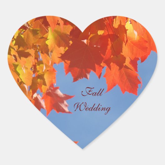 秋の結婚式封筒用シールスタンプBlue Sky ハートシール (正面)