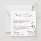 秋の結婚式山花モノグラム計画変更 ノートカード (裏面)