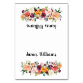 秋の結婚式座席表美しい花 テーブルナンバー (裏面)