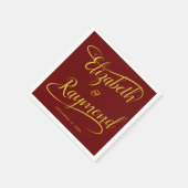 秋の結婚式手書き書エレガント道の灰 スタンダードカクテルナプキン (角)