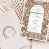 秋の結婚式招待状アールヌーボーバイミュシャ 招待状