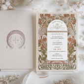 秋の結婚式招待状アールヌーボーバイミュシャ 招待状