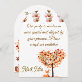 秋の結婚式招待状エレガントと秋ツリー 招待状 (正面/裏面)