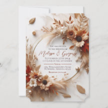 秋の結婚式招待状オータムハロウィーンハーベスト