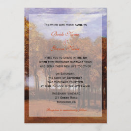 秋の結婚式招待状新郎新婦 招待状