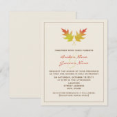 秋の結婚式招待状 - オークの葉 招待状 (正面/裏面)