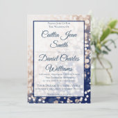 秋の結婚式招待状 - チャペーンとネイビー 招待状 (スタンド正面)