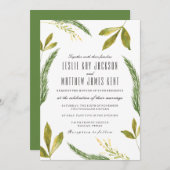 秋の結婚式招待状 – ハーベ素朴スト・グリーナリー 招待状 (正面/裏面)