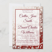 秋の結婚式招待状 - ワインレッドとシャンパン 招待状 (正面)