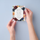 秋の結婚式招待状 |予算フライヤー チラシ (手)