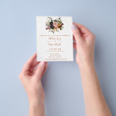 秋の結婚式招待状 |予算フライヤー チラシ (手)