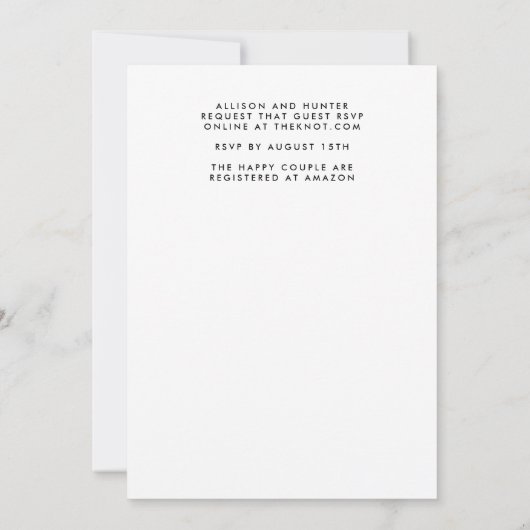 秋の結婚式招待状 |予算フライヤー 招待状 (裏面)