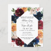 秋の結婚式招待状 |予算 (正面/裏面)