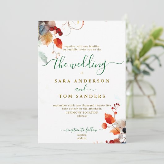 秋の結婚式招待状 招待状 (スタンド正面)