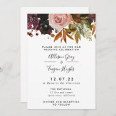 秋の結婚式招待状 招待状 (正面/裏面)
