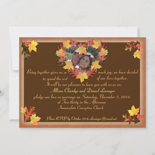 秋の結婚式招待状 招待状 (正面)