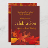 秋の結婚式招待状-紅葉 招待状 (正面/裏面)