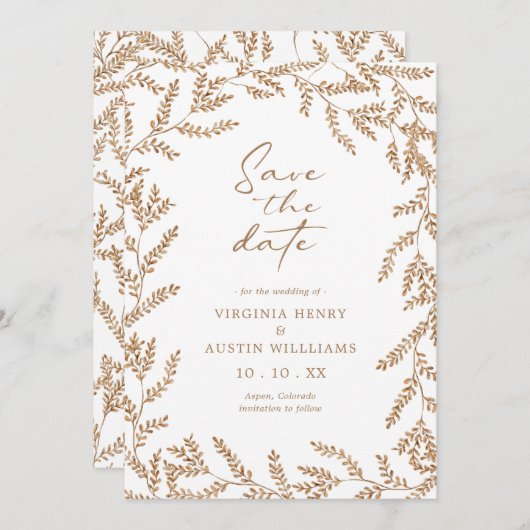 秋の結婚式日付の保存 セーブザデート (正面/裏面)