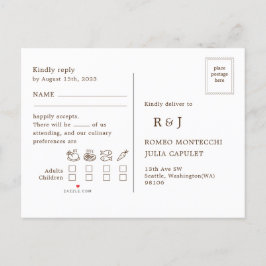 秋の結婚式曲リクエストRSVP招待状はがき インビテーションポストカード