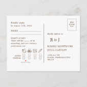 秋の結婚式曲リクエストRSVP招待状はがき インビテーションポストカード (裏面)