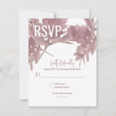 秋の結婚式水彩リーフRSVPカード 招待状 (正面)