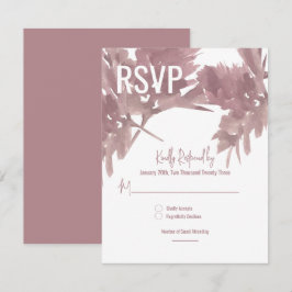 秋の結婚式水彩リーフRSVPカード 招待状