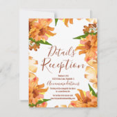 秋の結婚式水彩植物性詳細カード 招待状 (正面)