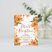 秋の結婚式水彩植物性詳細カード 招待状 (スタンド正面)