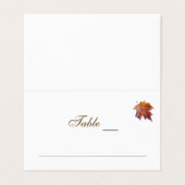 秋の結婚式水彩落葉座席表 名刺 (外部フラット)