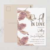 秋の結婚式水彩葉茶 ポストカード (正面/裏面)