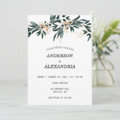 秋の結婚式🍂深いブルーフローラエレガント💙 招待状 (スタンド正面)