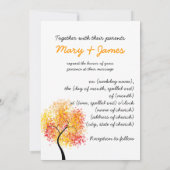 秋の結婚式渦巻形のツリー「日付の保存」 セーブザデート (裏面)