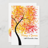 秋の結婚式渦巻形のツリー「日付の保存」 セーブザデート (正面/裏面)