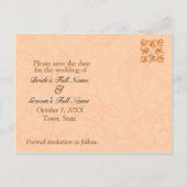 秋の結婚式秋の結婚式の日付の保存テンプレート 案内ポストカード (裏面)