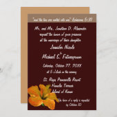 秋の結婚式秋色：二つが一つになる 招待状 (正面/裏面)