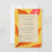 秋の結婚式紅葉ゴールデンアートラスティック 招待状 (正面)