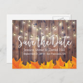 秋の結婚式紅葉バーンウッドセーブ・ザ・デイト 案内ポストカード (正面/裏面)