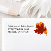 秋の結婚式紅葉差出人住所ラベル ラベル (インサイチュ)